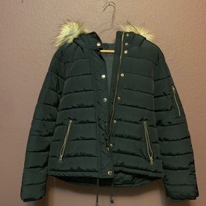 Top shop navy puffer jacket